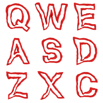 Red alphabet png vector psd and clipart with transparent background for free download