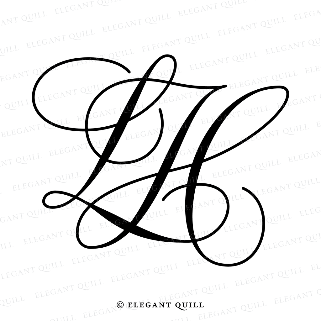 Minimalist logo hl initials â elegant quill