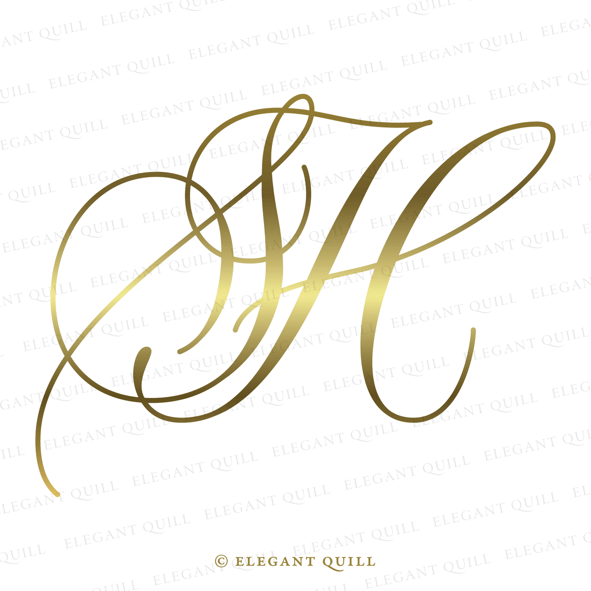 Feminine logo hs initials â elegant quill