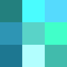 Shades of cyan