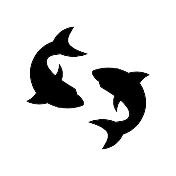 Premium vector silhouette of a black shark swimming