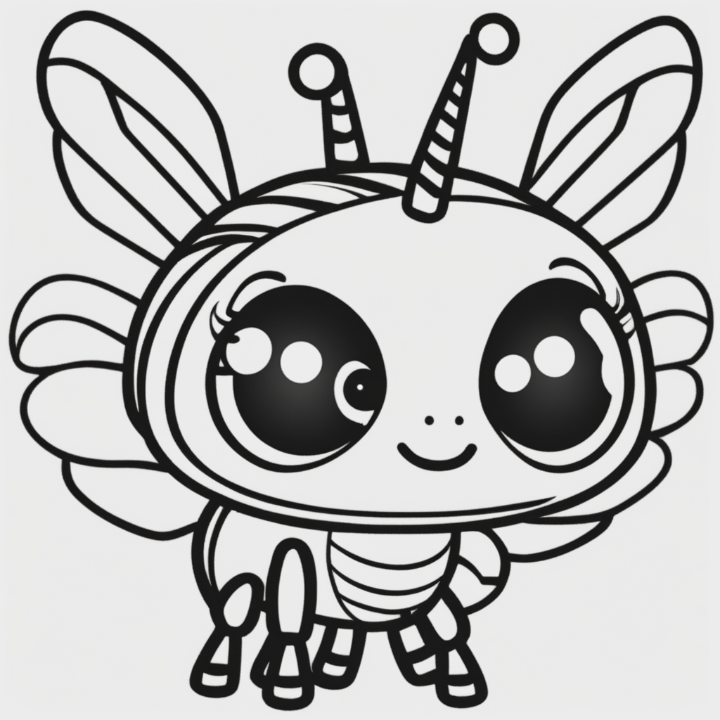 Beutifull little fairy coloring page black white