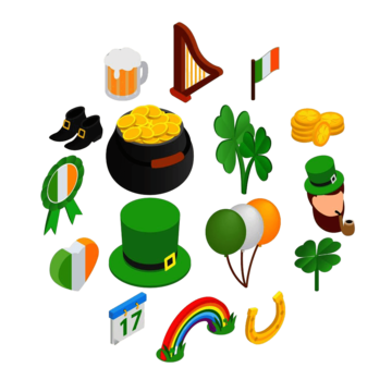 Saint patrick day vector hd png images d clover leaf with coins for saint patricks day greetings luck holiday png image for free download