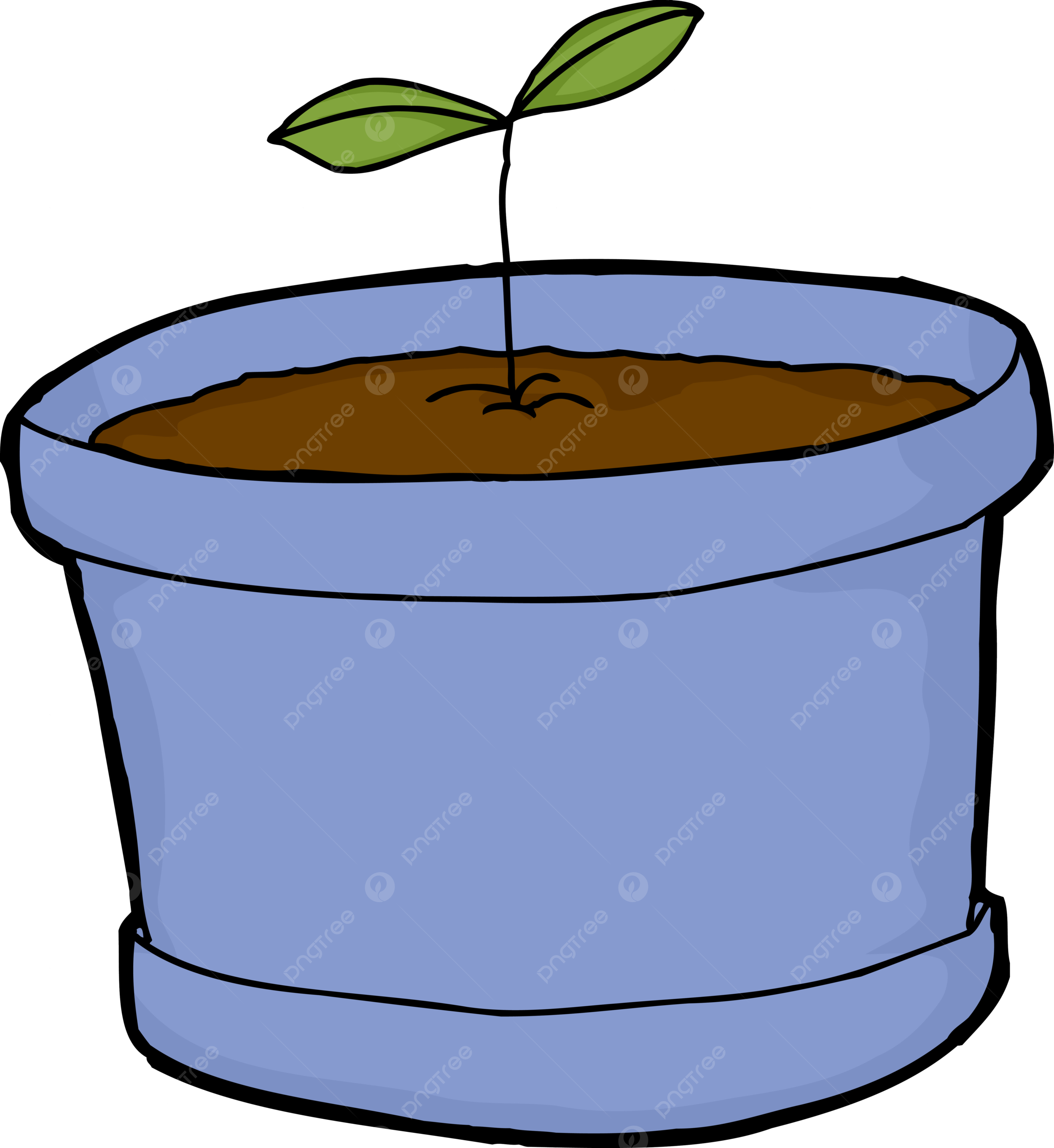 Seedling growing in pot sketch clip art hand drawn cut out png transparent image and clipart for free download