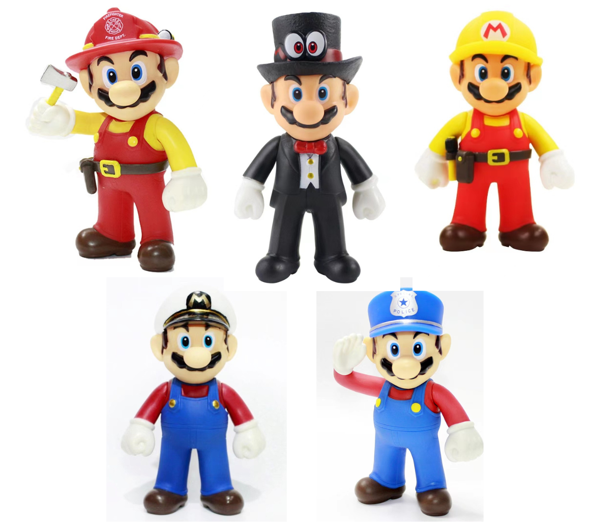 New super mario bros odyssey action figure movie kart toy fire magic lot