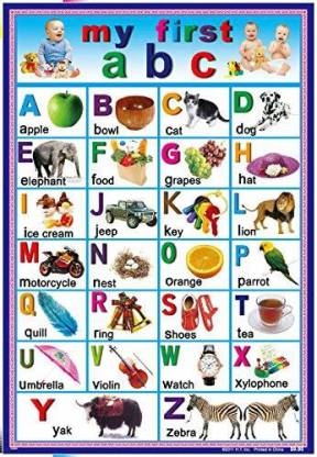 Poster of a to z with pictures d digital print wallpaper sheet poster for school paper print