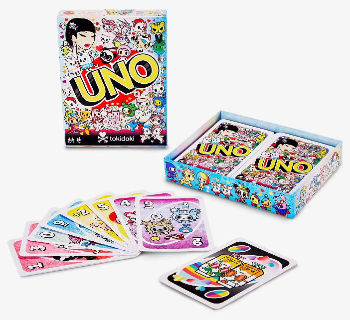 Tokidoki art uno card game mattel creations simone legno design characters cards