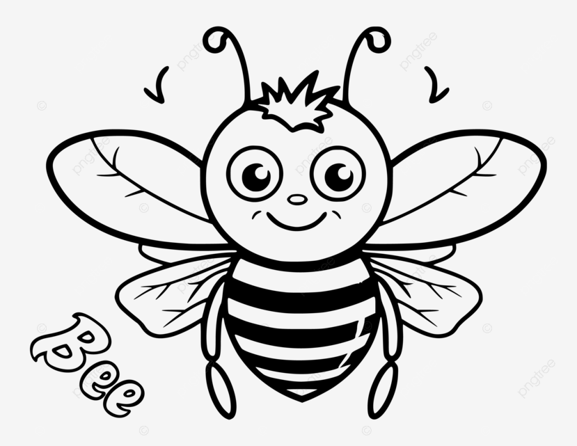 Lindo dibujo de pãgina para colorear de abeja para niãos vector png dibujos pãginas para colorear