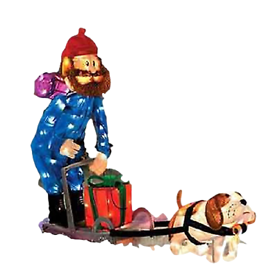 Rudolph prospector yukon cornelius pulled by dogs sled led christmas yard