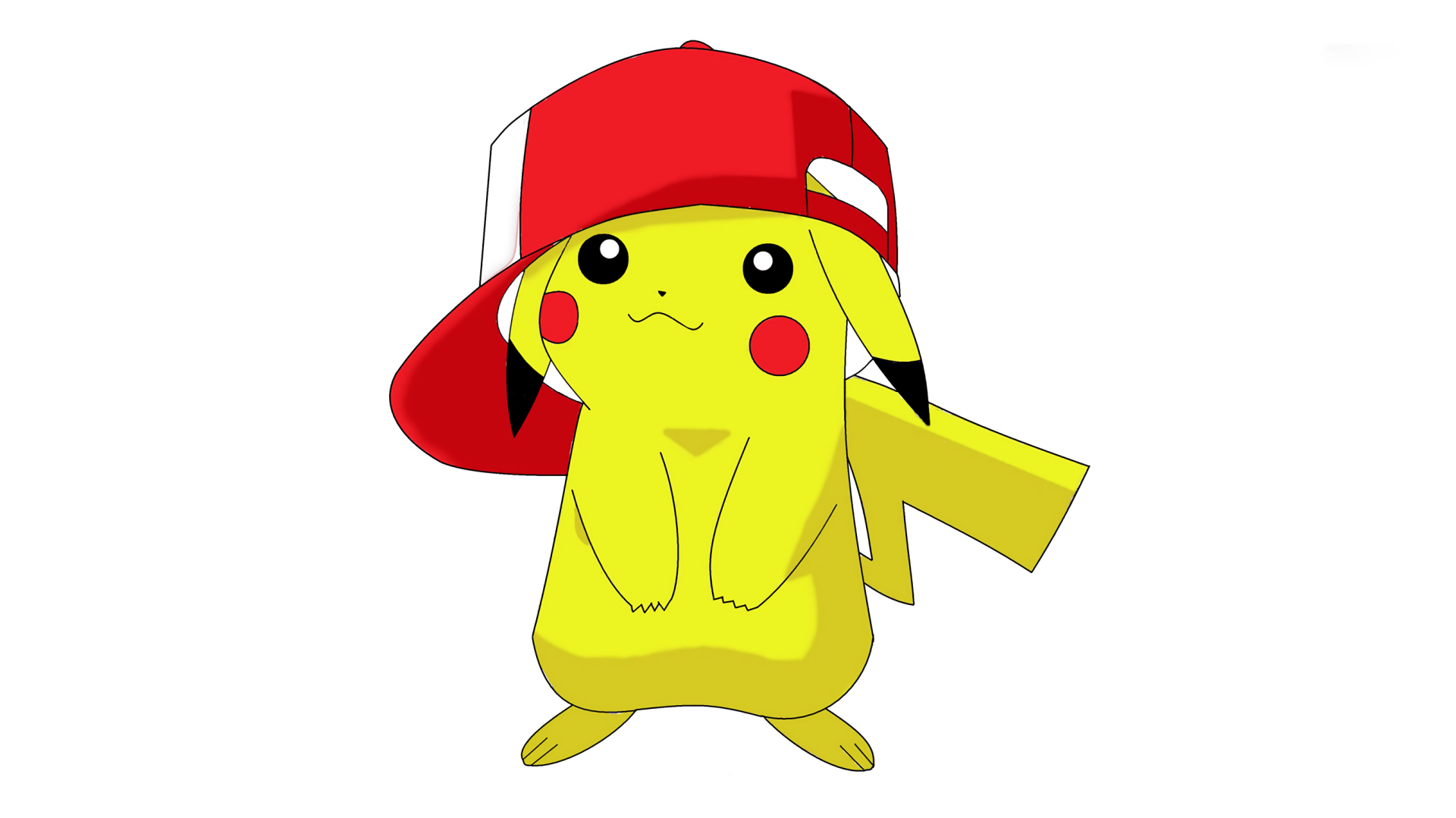 Pikachu wearing ashs hat