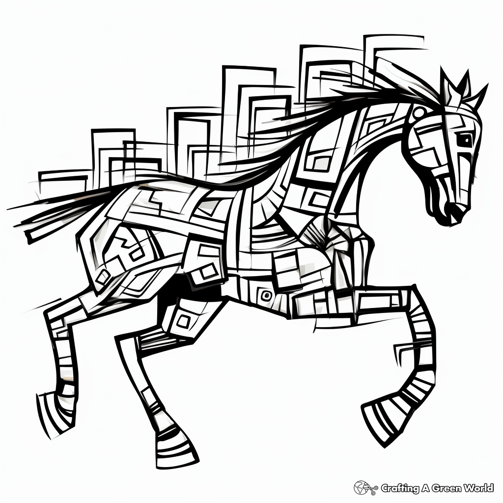 Bucking horse coloring pages