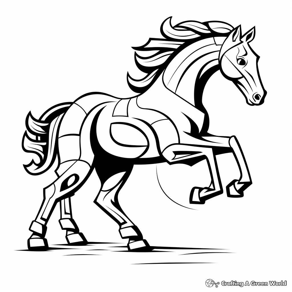 Bucking horse coloring pages