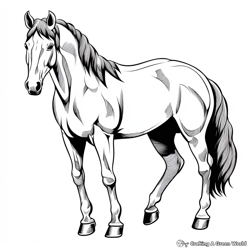 Hard horse coloring pages