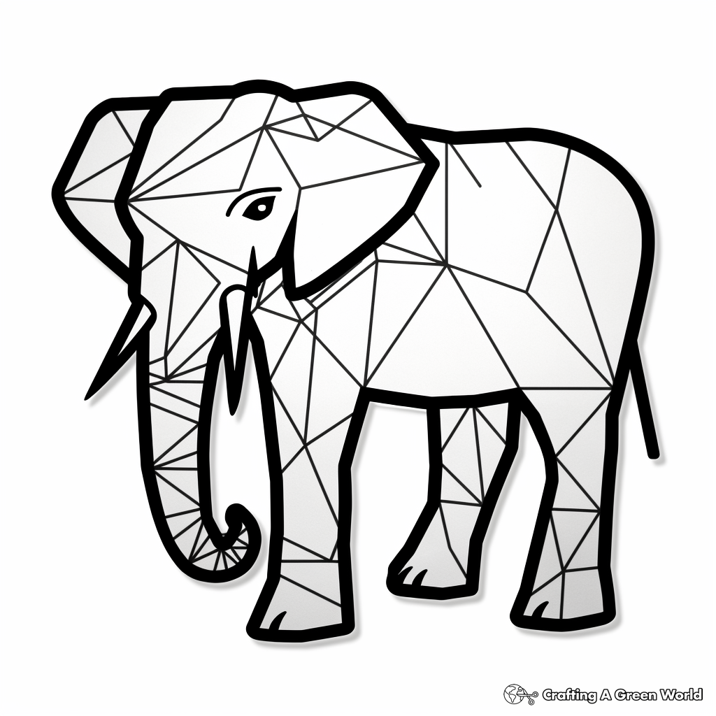 Geometric elephant coloring pages