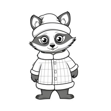 Christmas raccoon coloring page for preschoolers cartoon baby book vector christmas drawing car drawing cartoon drawing png and vector with transparent background for free download