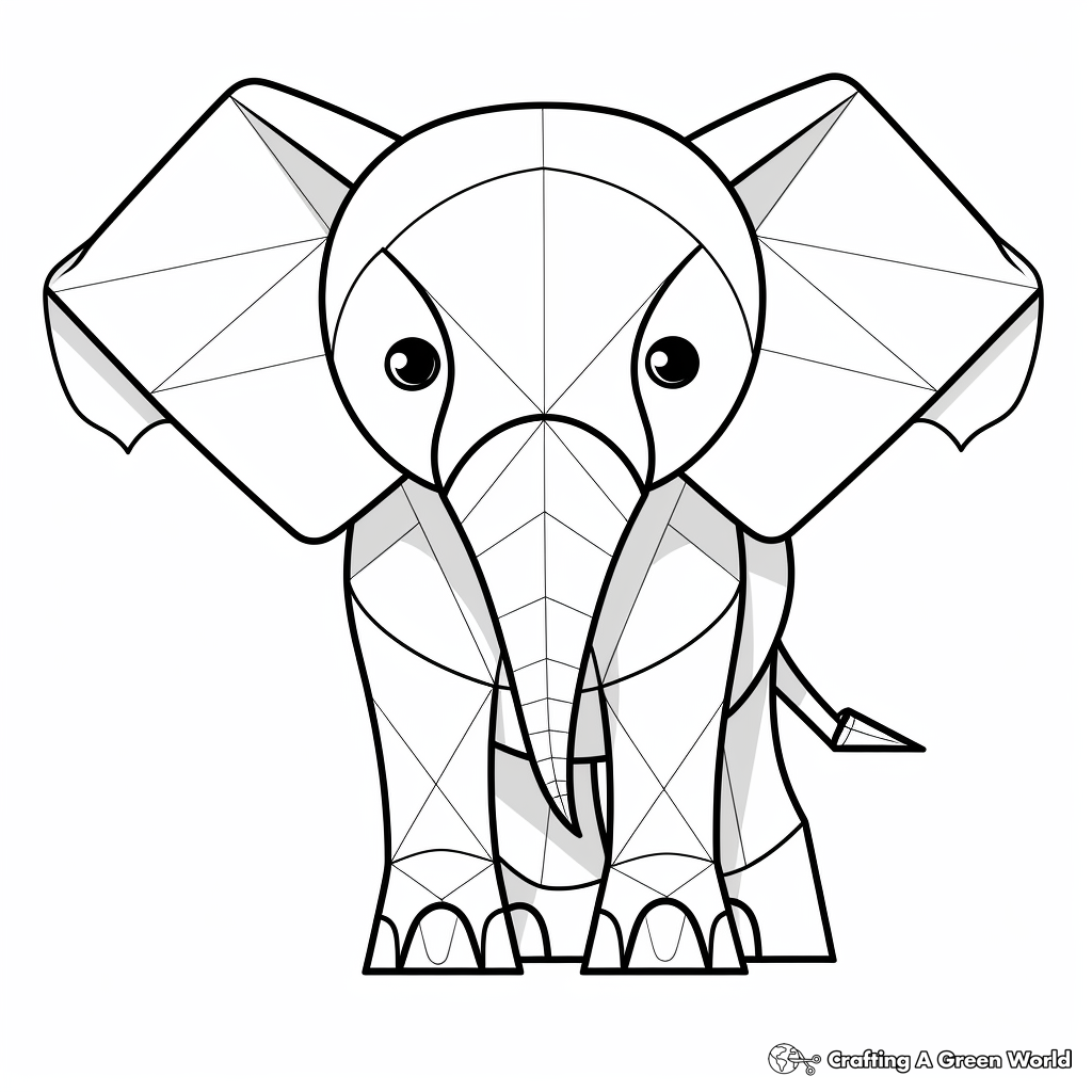 Geometric elephant coloring pages