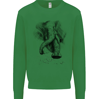 An abstract elephant environment kids sweatshirt jumper