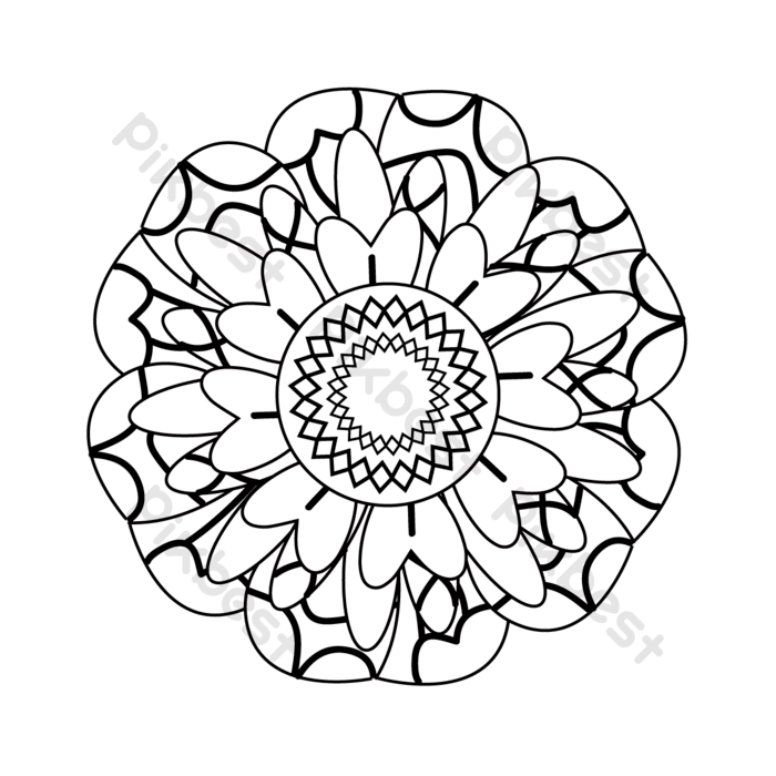 Svg black flower decorative pattern element png images eps free download