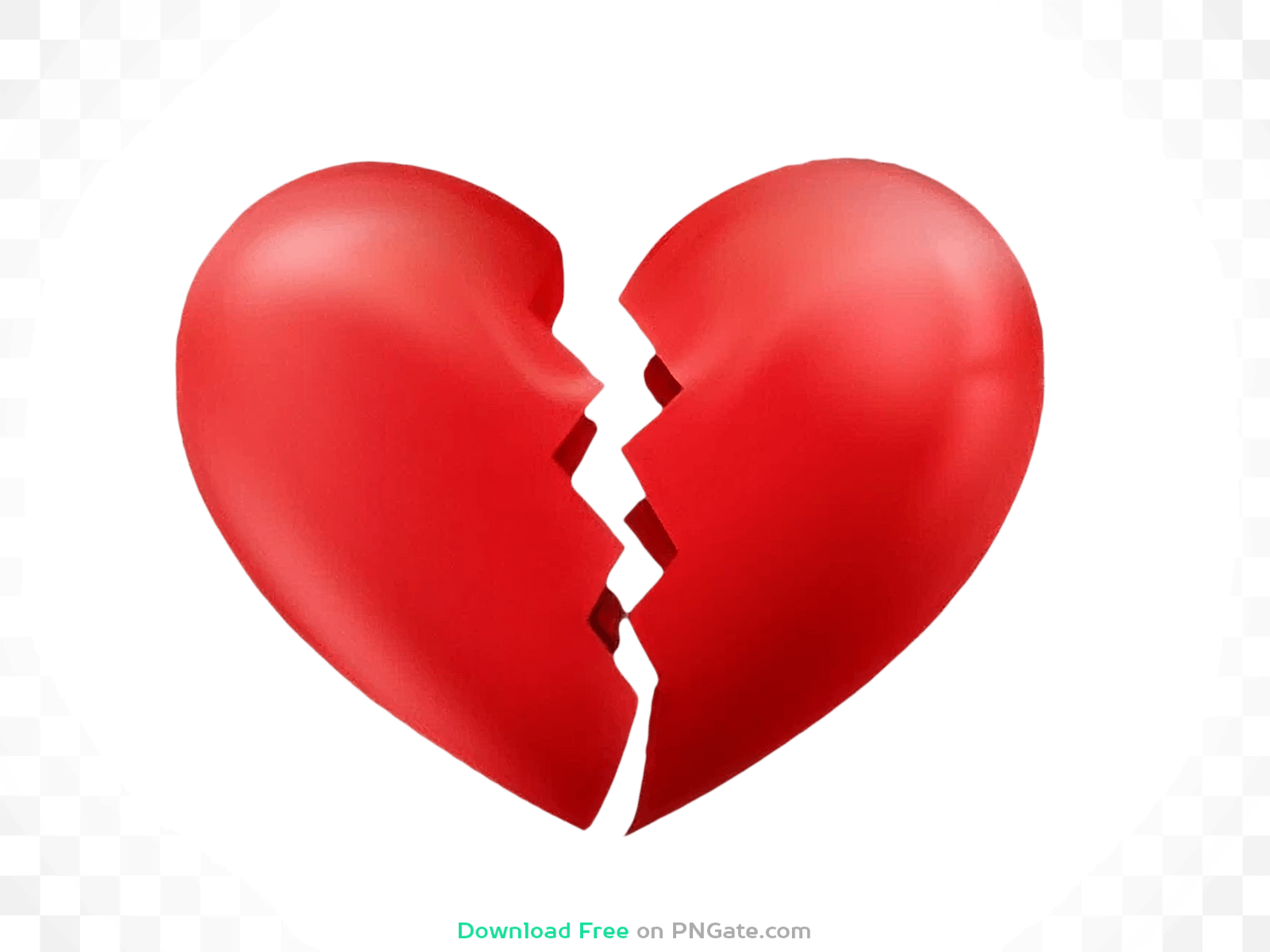 Broken heart realistic d png image download for free â