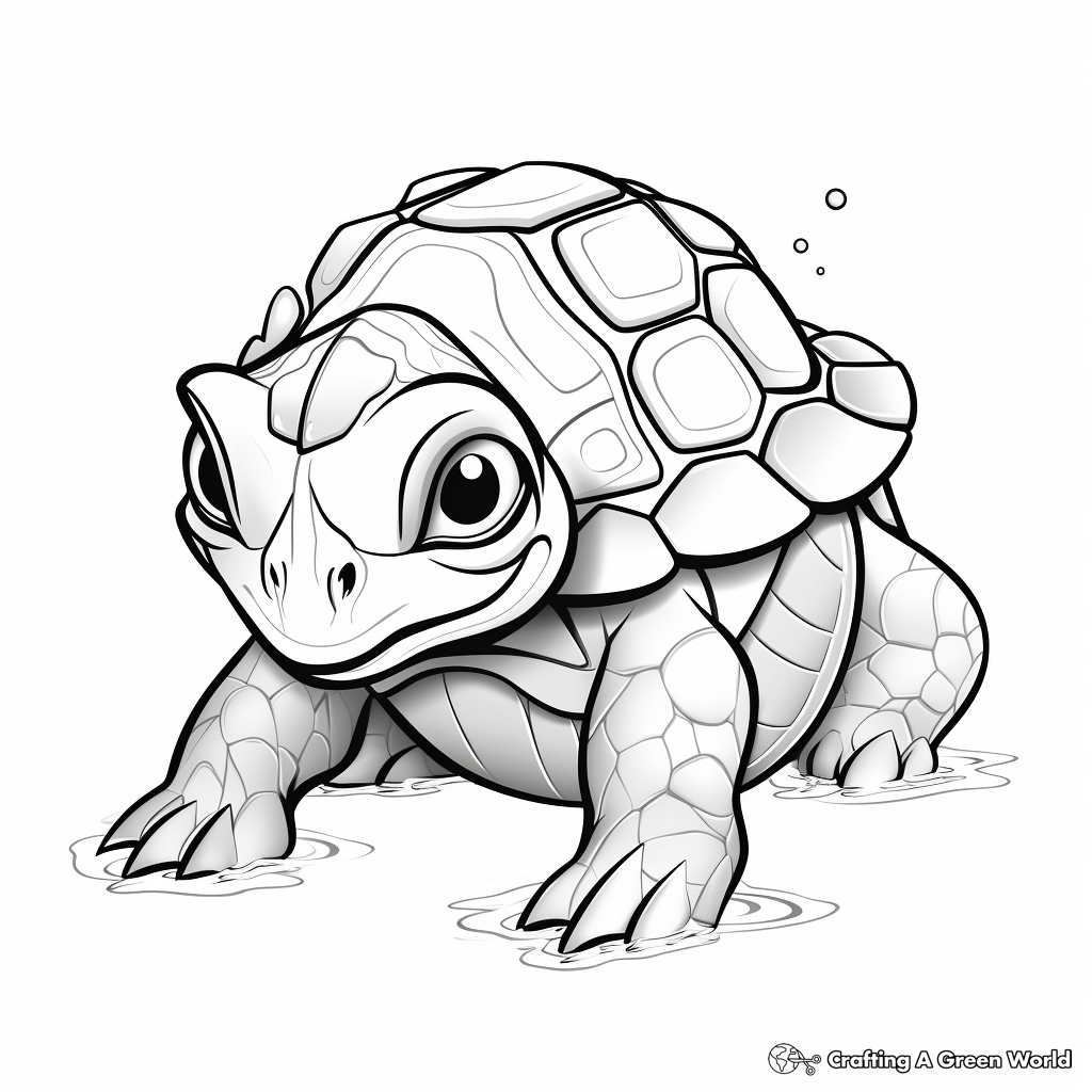 Alligator snapping turtle coloring pages