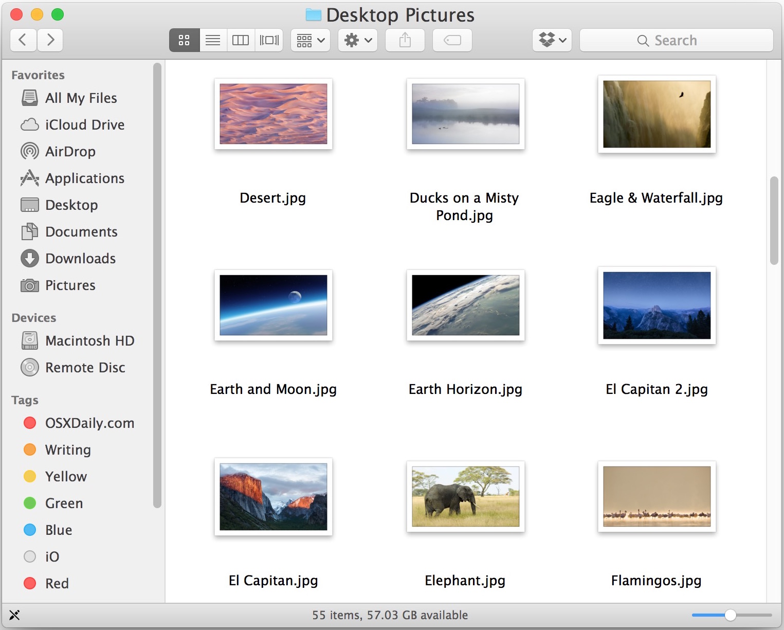 Where default desktop pictures are located in mac os x