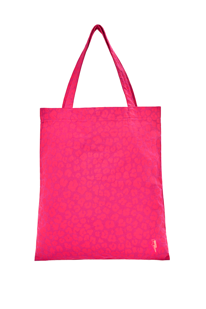 Magenta with hot pink floral leopard tote bag scamp dude