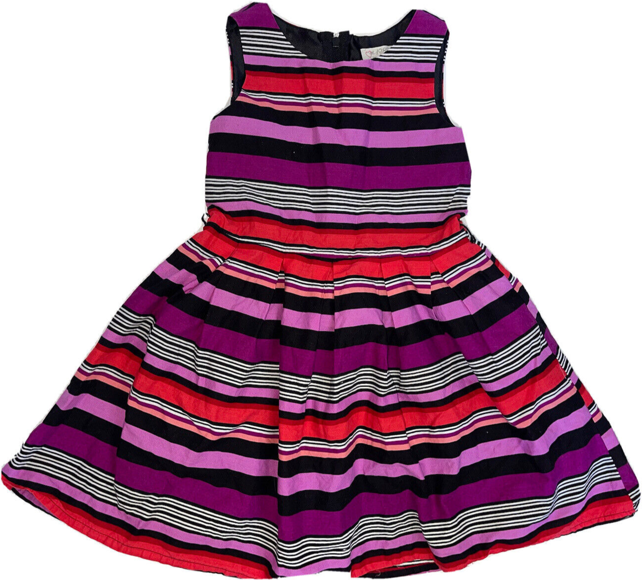 Childrens place dress girls size multicolor stripes pouf sleeveless events