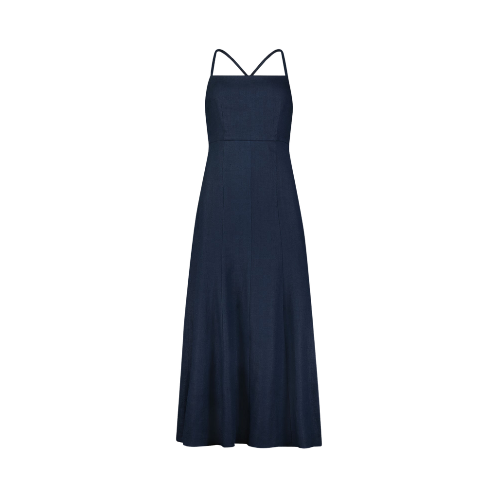 Mara hoffman navy verona dress over the moon