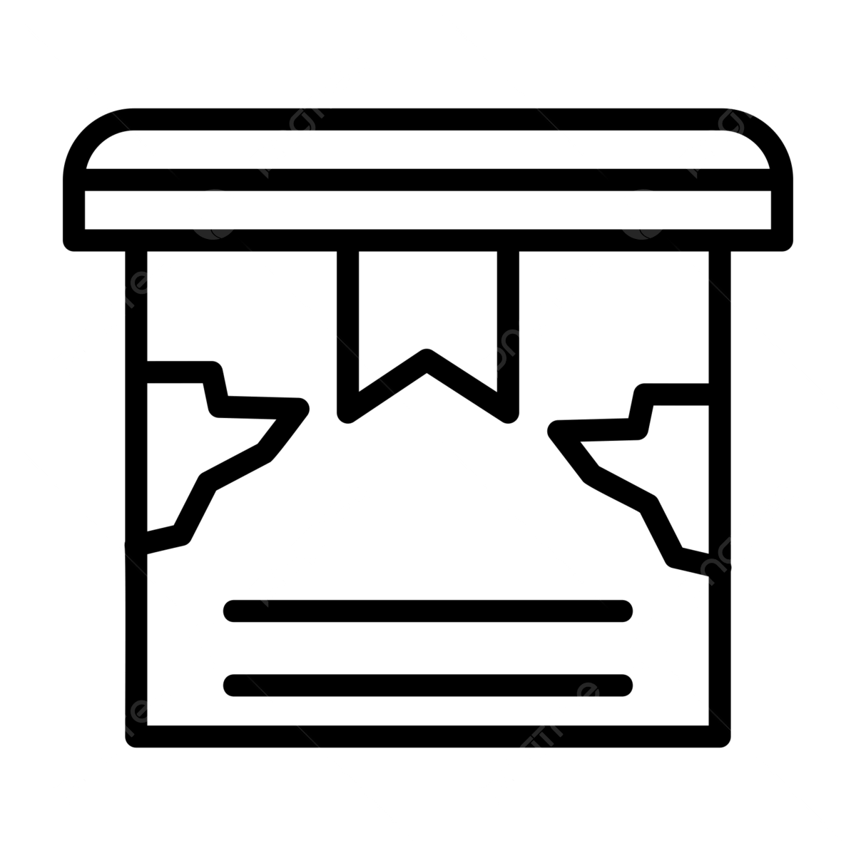 Damage box line icon vector damage box icon damaged package png and vector with transparent background for free download