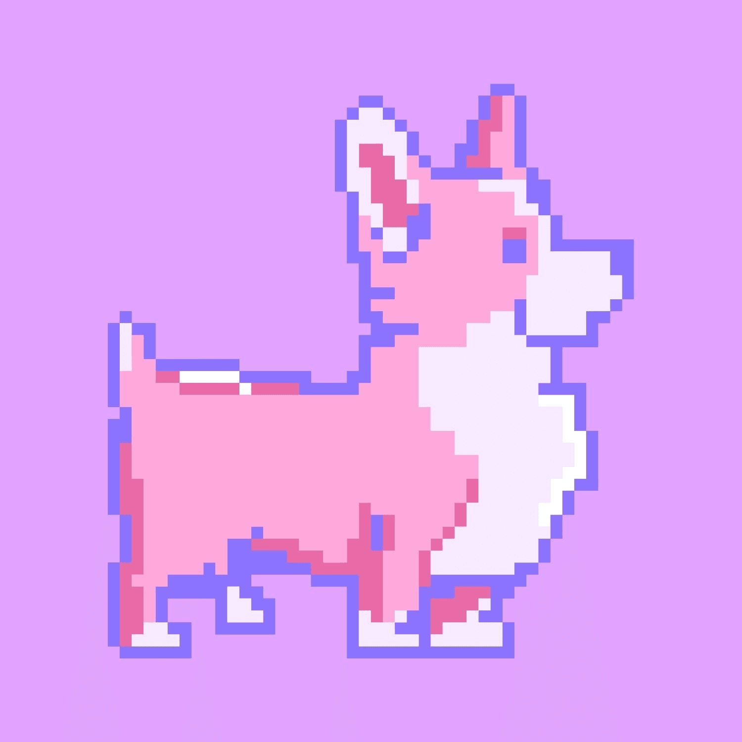 Cute pixelated corgi