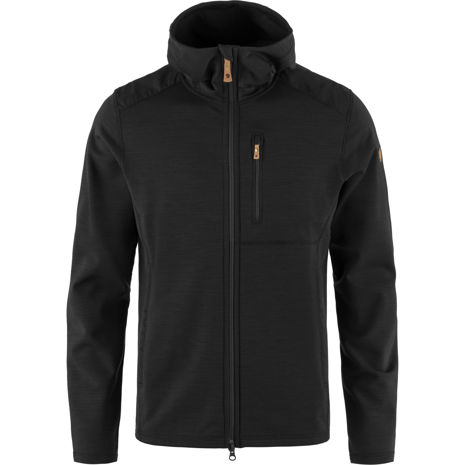 Fjallraven mens keb fleece hoodie black