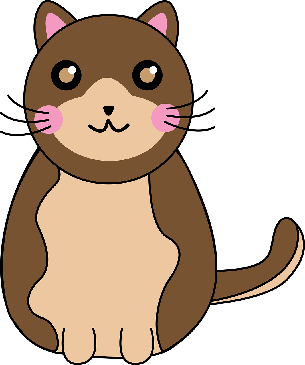 Free cute cat doodle vector art