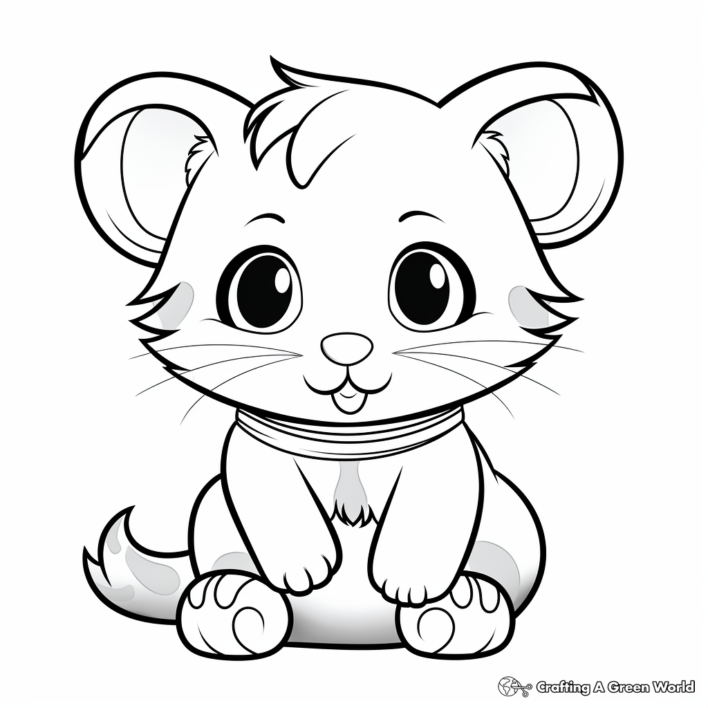 Hamster kitty coloring pages