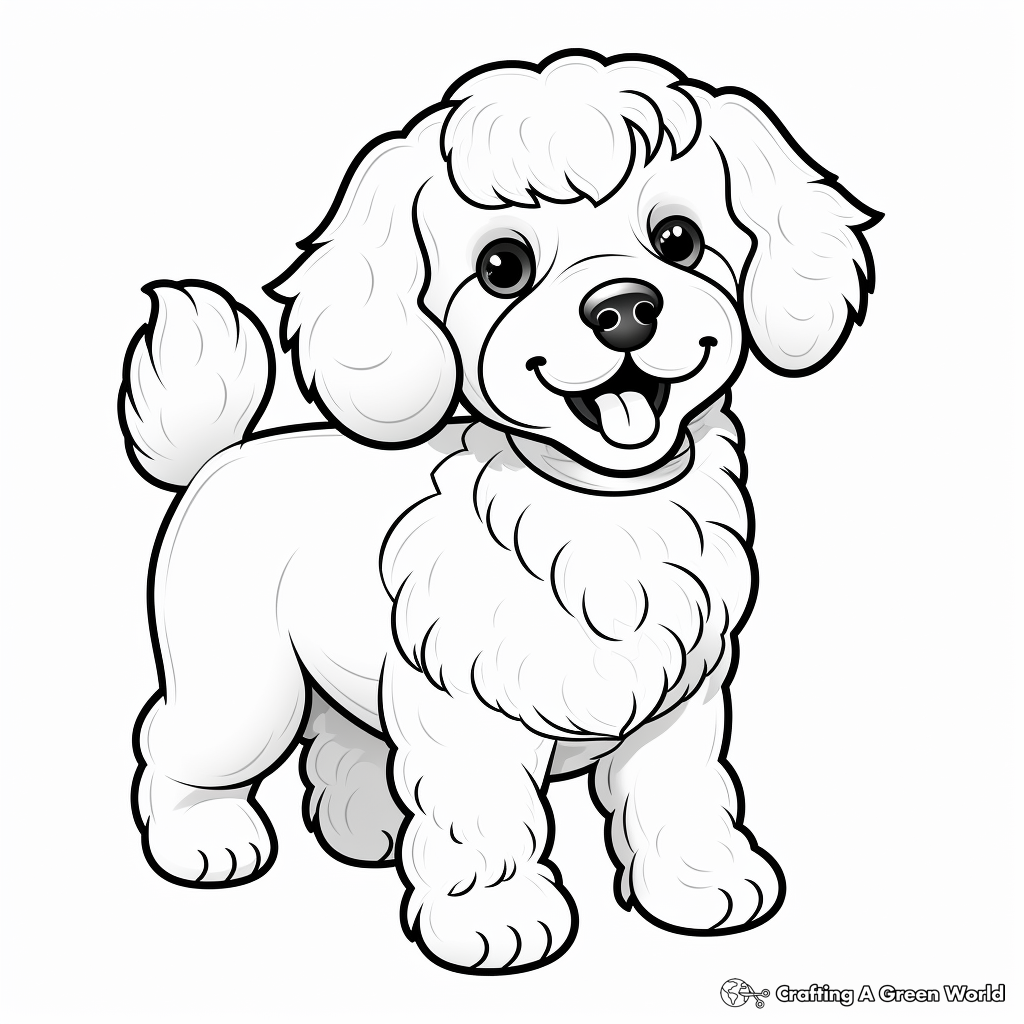 Poodle dog coloring pages