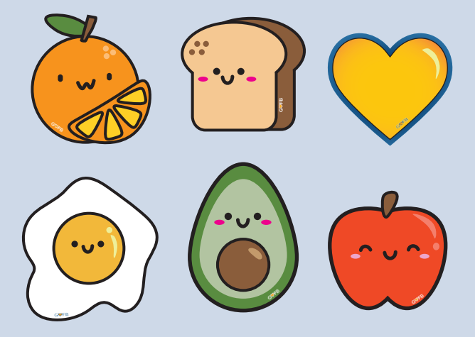 Gvfb food sticker sheet