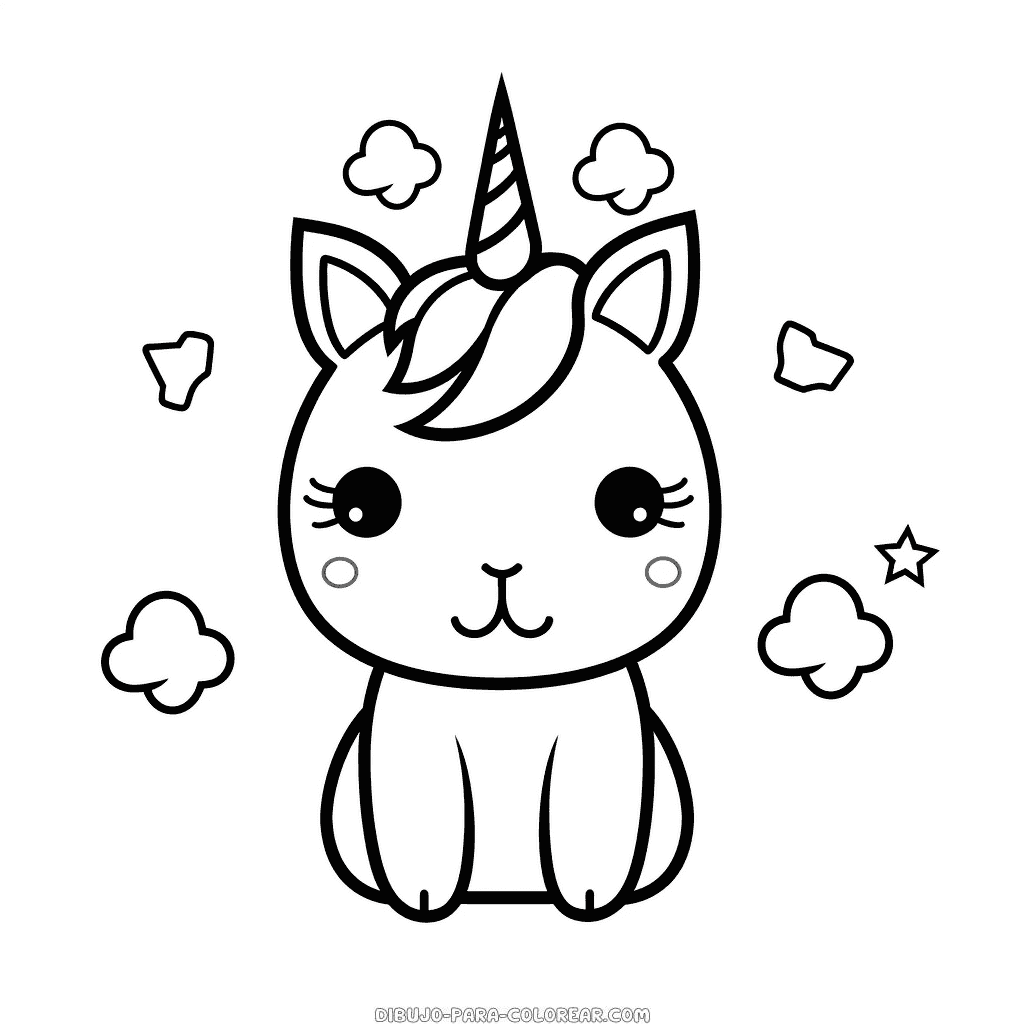 Dibujo de conejito unicornio para colorear dibujo para colorear