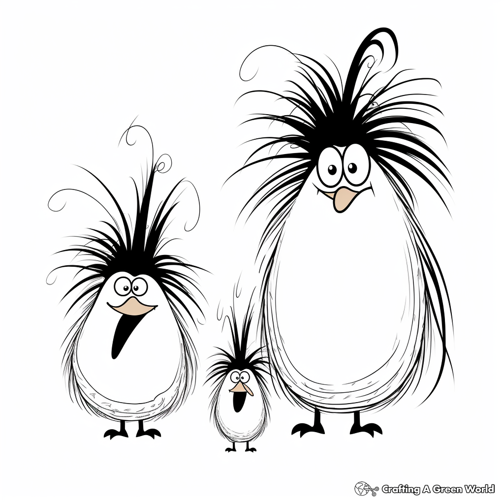 Penguin family coloring pages
