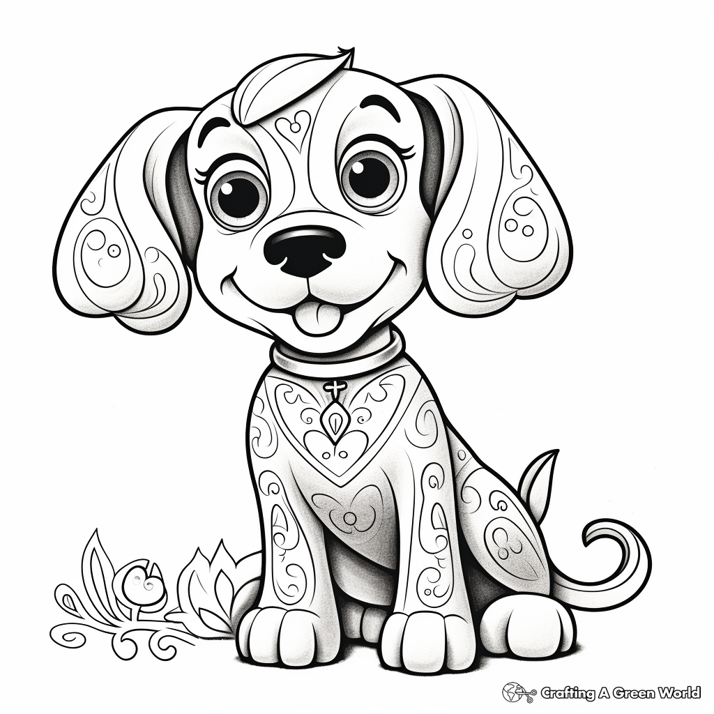 Rainbow dog coloring pages