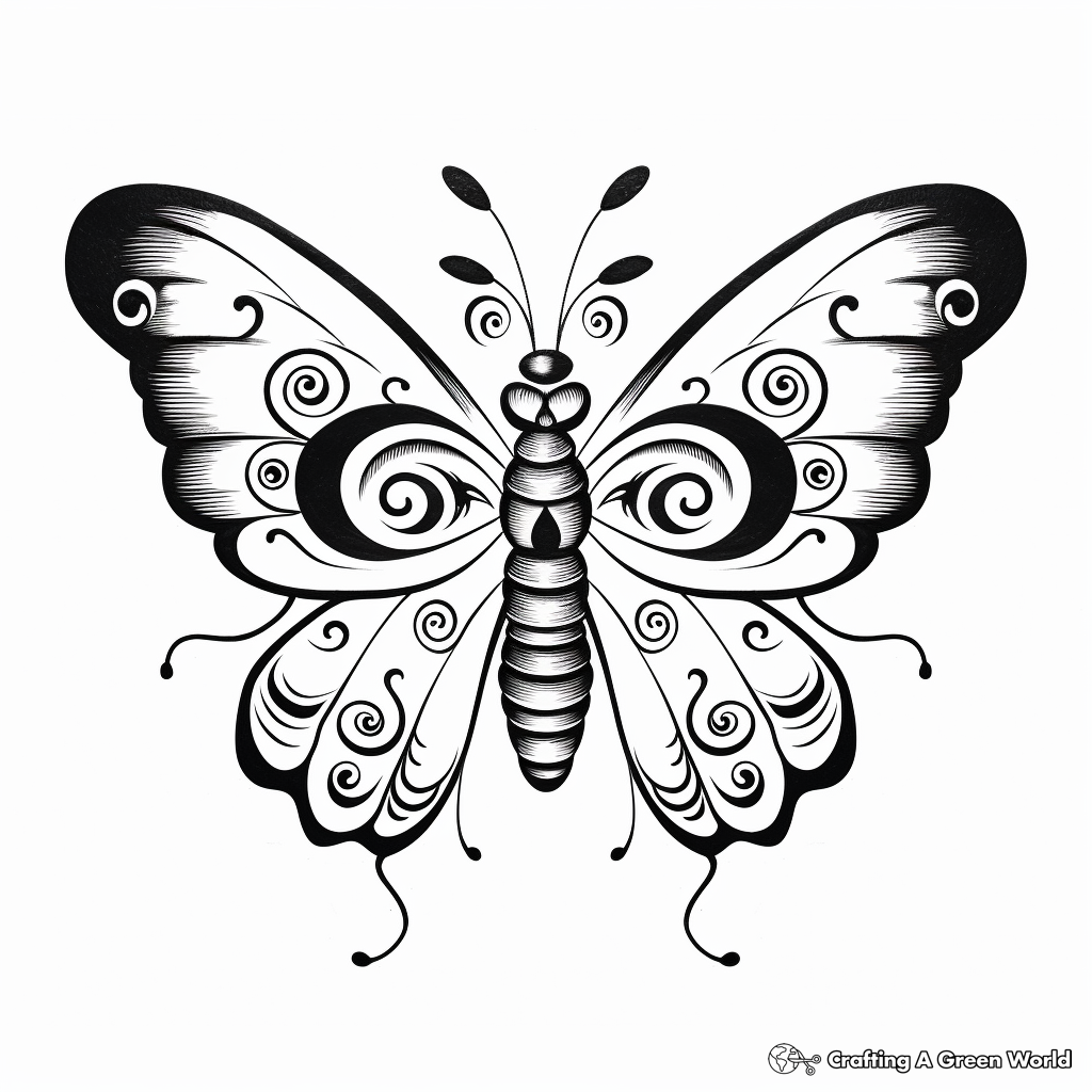 Painted lady butterfly coloring pages