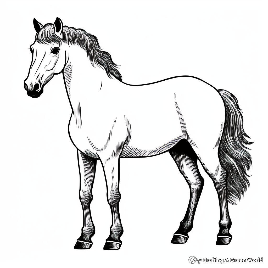 Realistic pony coloring pages