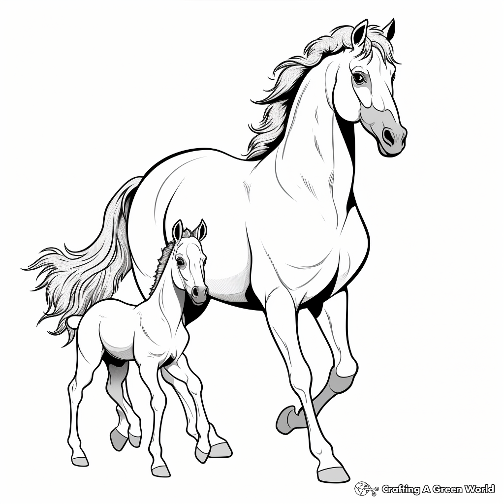 Rearing horse coloring pages