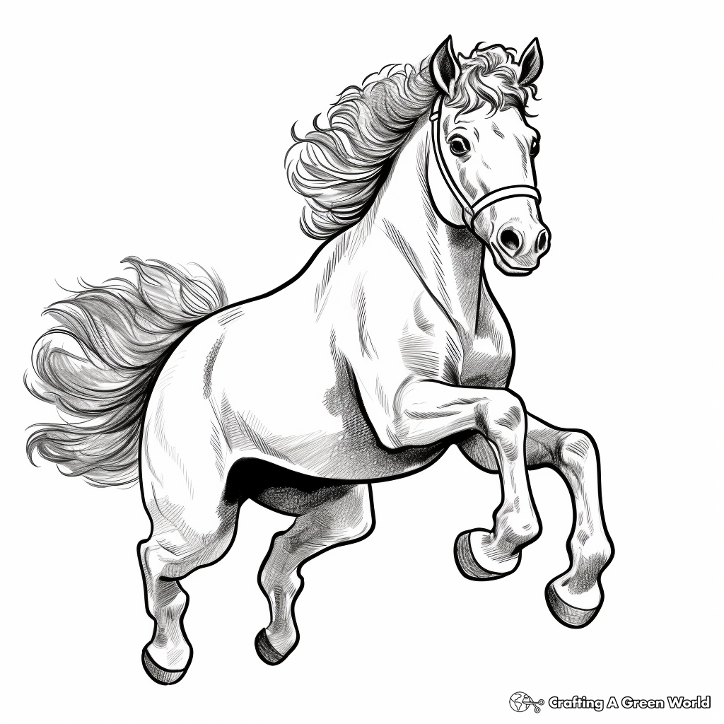 Rearing horse coloring pages