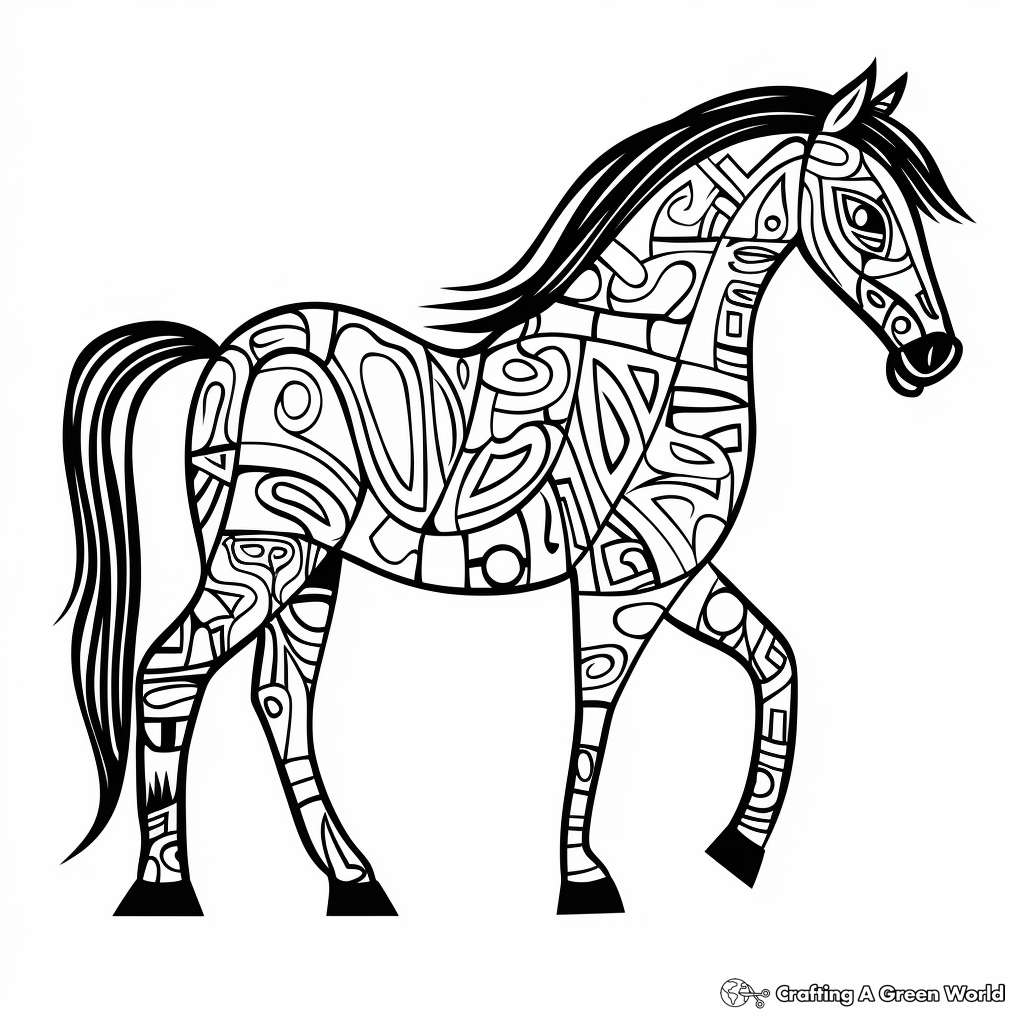 Hard horse coloring pages