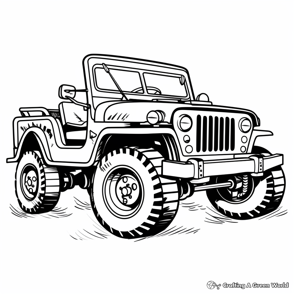 Army jeep coloring pages