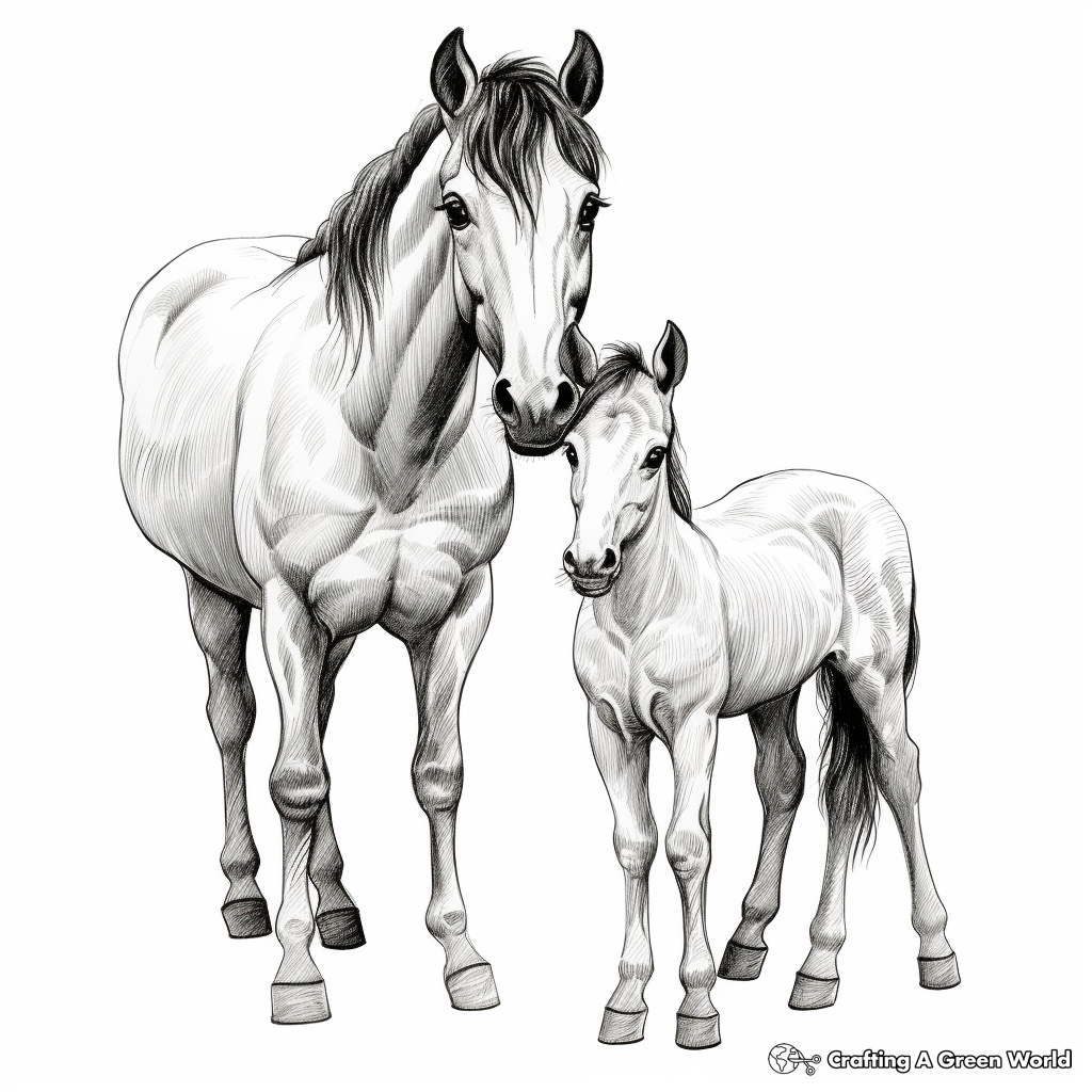 Realistic pony coloring pages