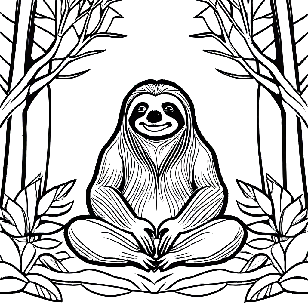 Realistic sloth coloring page â lulu pages