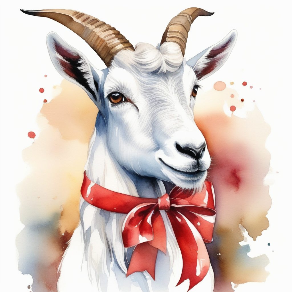 Goat with a ribbon around its neck by designaja