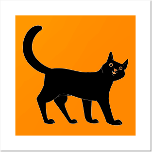 Spooky black cat posters and art prints for sale