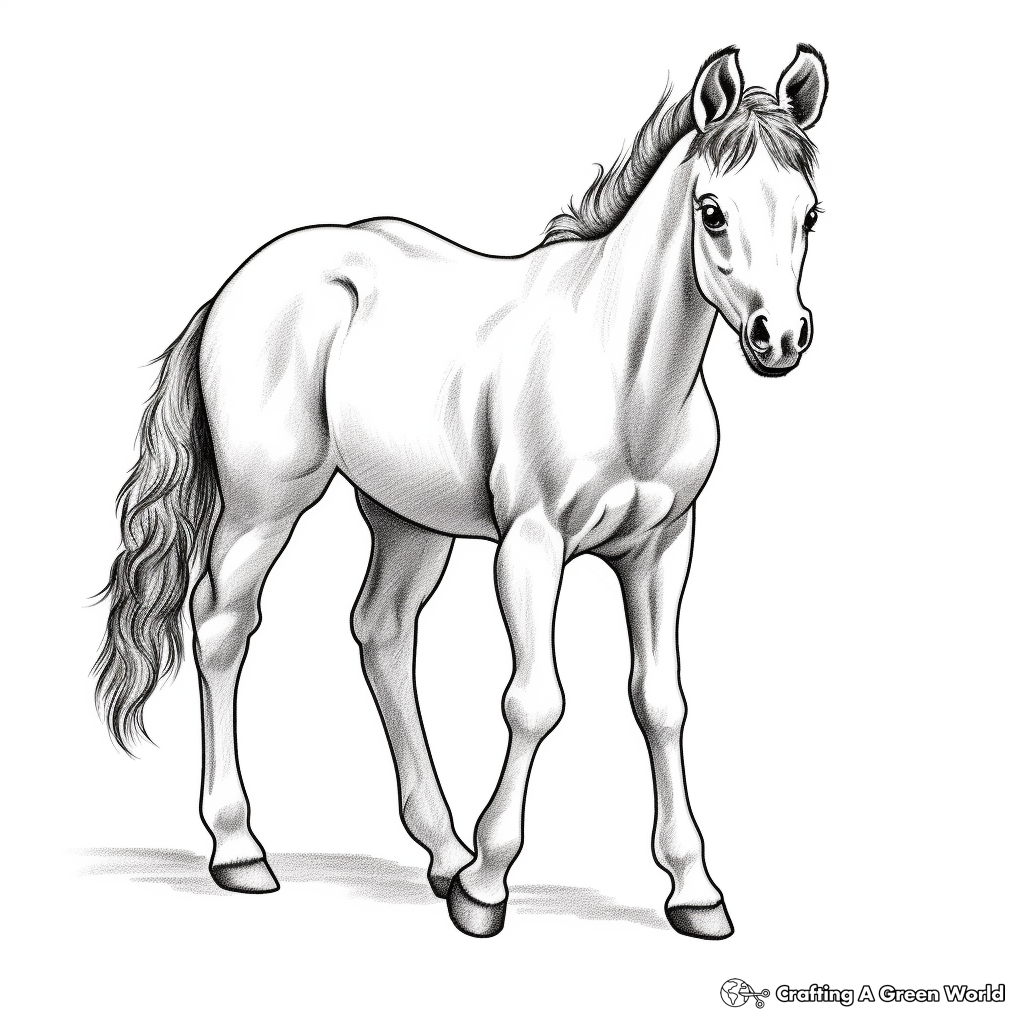 Realistic pony coloring pages