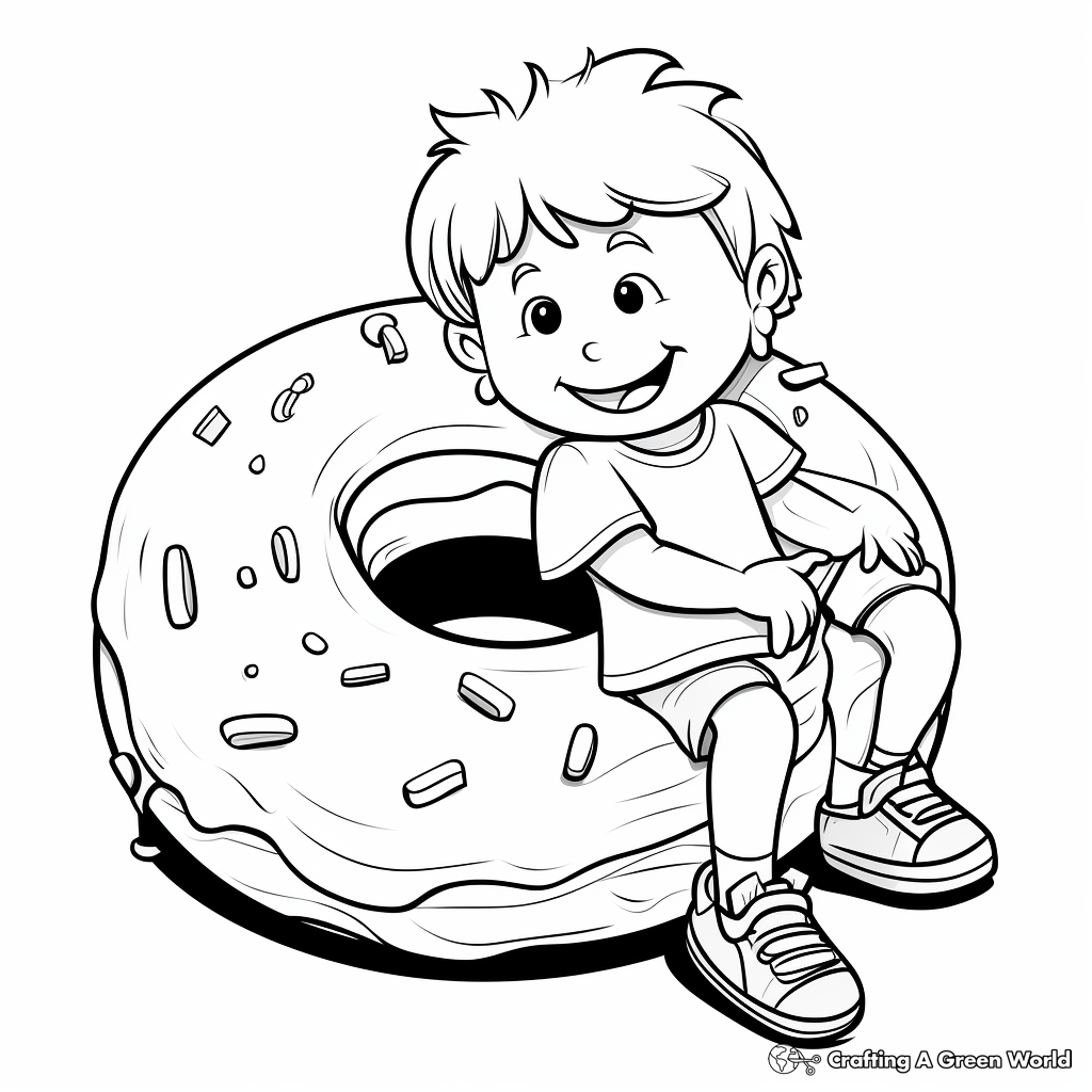D is for donut coloring pages